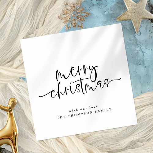 Minimalist Script Name Merry Christmas Holiday Card