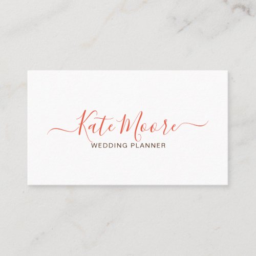 Minimalist Script Name Wedding Planner Business Card