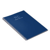 Minimalist Script Navy Blue Monogram Name Notebook | Zazzle