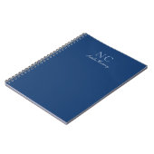 Minimalist Script Navy Blue Monogram Name Notebook | Zazzle