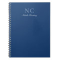 Minimalist Script Navy Blue Monogram Name Notebook | Zazzle