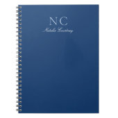 Minimalist Script Navy Blue Monogram Name Notebook | Zazzle