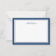 Minimalist Script Navy Blue Two Border Monogram Note Card | Zazzle