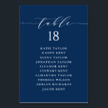 Minimalist Script Navy Blue Wedding Seating Plan Table Number<br><div class="desc">Customizable table number seating plan. It features a navy blue and white whimsical script and classic typography. Personalize by adding your own details. This minimalist table seating plan is perfect for weddings,  baby showers,  bridal showers,  birthdays,  and so much more.</div>