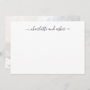 Minimalist Script Personalized Couples Note Card
