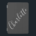 Minimalist Script Personalized Name Black White  iPad Mini Cover<br><div class="desc">Minimalist Script Typography Name in Black and White iPad Case</div>
