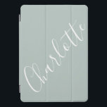 Minimalist Script Personalized Name Dusty Blue   iPad Pro Cover<br><div class="desc">Minimalist Script Typography Name in Dusty Blue iPad Case</div>