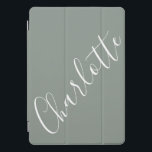Minimalist Script Personalized Name Sage Gray<br><div class="desc">Minimalist Script Typography Name in French Sage Gray iPad Case</div>