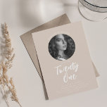 Minimalist Script Photo 21st Birthday Champagne  Invitation<br><div class="desc">An elegant "21st Birthday" party invitation design with personalized photo,  modern typography and custom text.</div>