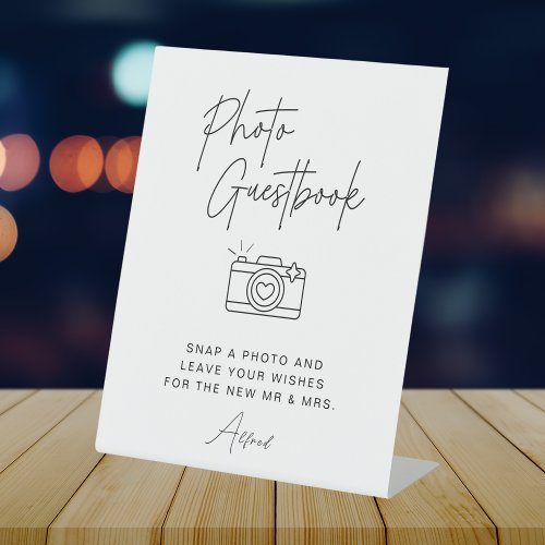 Minimalist Script Photo Guestbook Wedding Sign