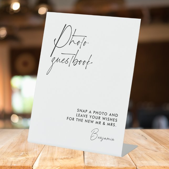 Minimalist Script Photo Guestbook Wedding Sign (Creator Uploaded)