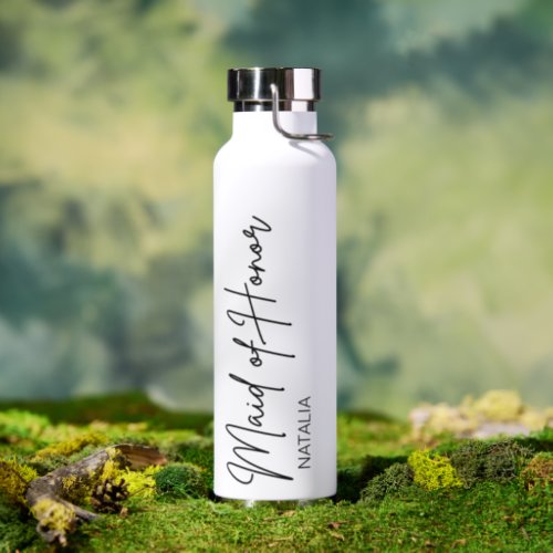 Minimalist  Script Photo Matron of Honor   Water Bottle