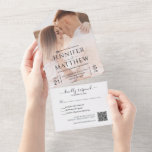 Minimalist Script Photo QR Code All in One  All In One Invitation<br><div class="desc">This minimalist photo wedding invitation features a blend of modern script, serif, and sans serif fonts. It includes a QR code that allows you to connect your guests to online information in various ways. To personalize this design with your own wording, simply use the "Edit this design" box on the...</div>