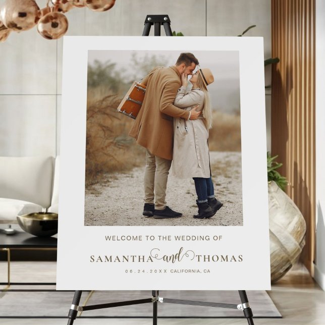 Minimalist Script Photo Wedding Welcome Sign (Creator Uploaded)