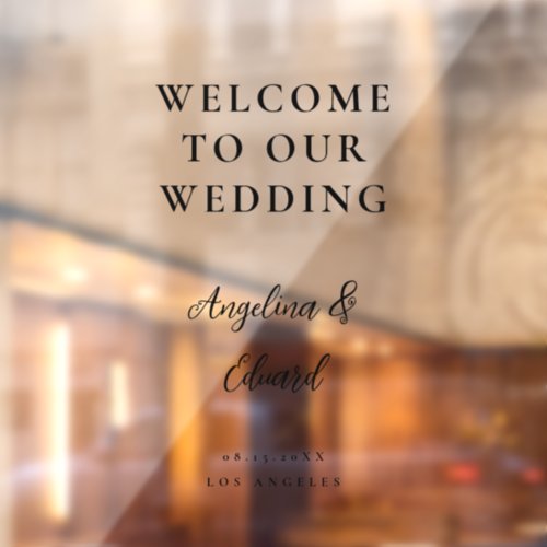 Minimalist Script Photo Wedding Welcome Sign