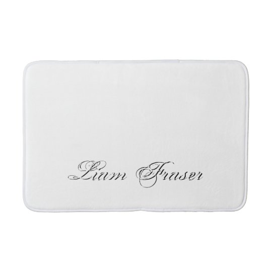 Minimalist Script Plain Personalized 3d Monogram Bath Mat Zazzle Com