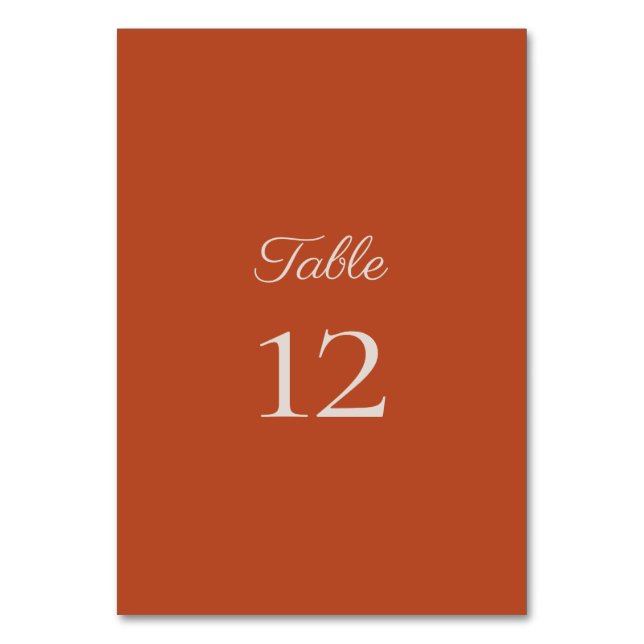 Minimalist Script Pumpkin Spice Table Card (Front)