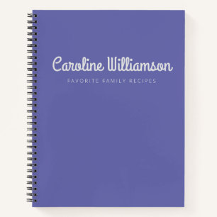 Minimalist Script Purple Personalized Name Recipe  Notebook