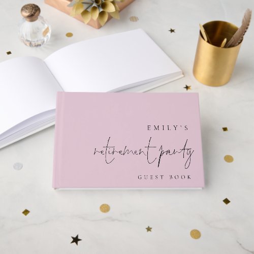 Minimalist Script Retirement Party Pink