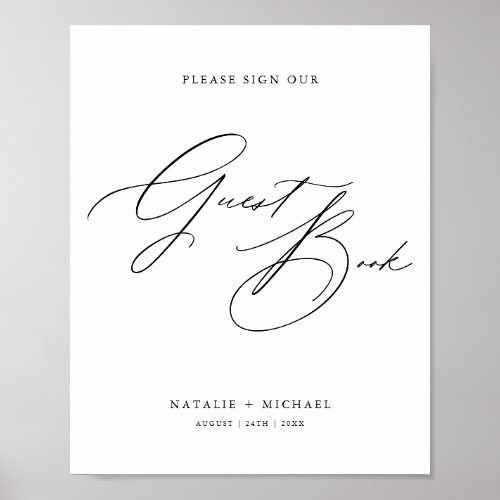 Minimalist Script Sign Our Guest Book Wedding Sign