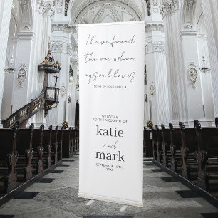 Minimalist Script Song of Solomon Wedding Welcome Retractable Banner