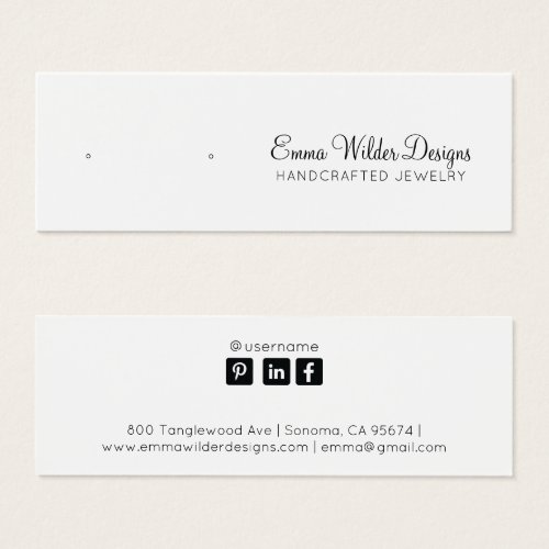 Minimalist Script Stud Earring Display Card