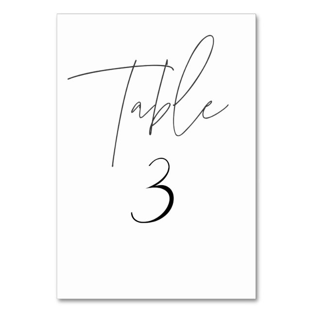  Minimalist Script Table Number (Front)