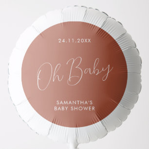 Minimalist Script terracotta Baby Shower Party Balloon