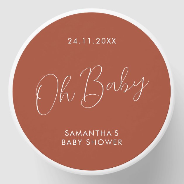 Minimalist Script terracotta Signature Baby Shower Mini Candle Favors