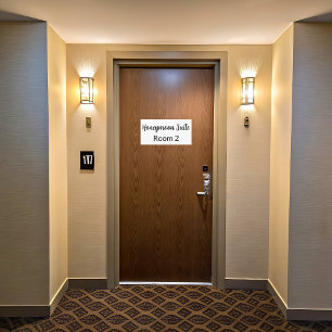 Minimalist Script Text Honeymoon Suite Classic Door Sign