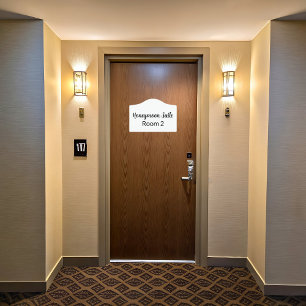 Minimalist Script Text Honeymoon Suite Crest Door Sign