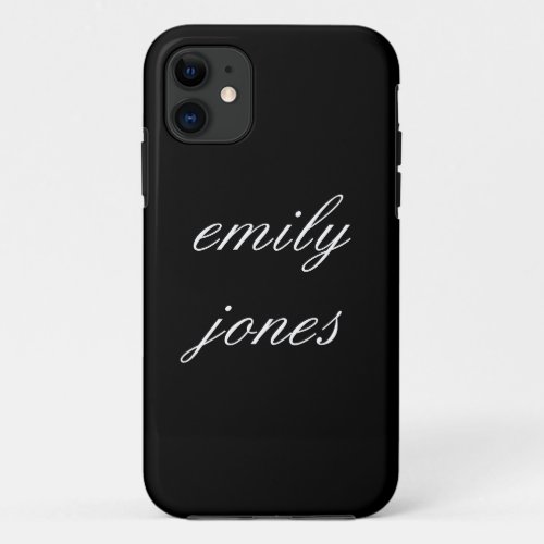 Minimalist Script Text  script iPhone 11 Case