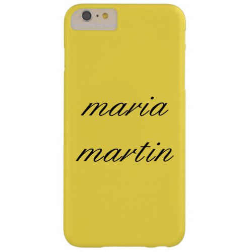 Minimalist Script Text  Yellow Barely There iPhone 6 Plus Case