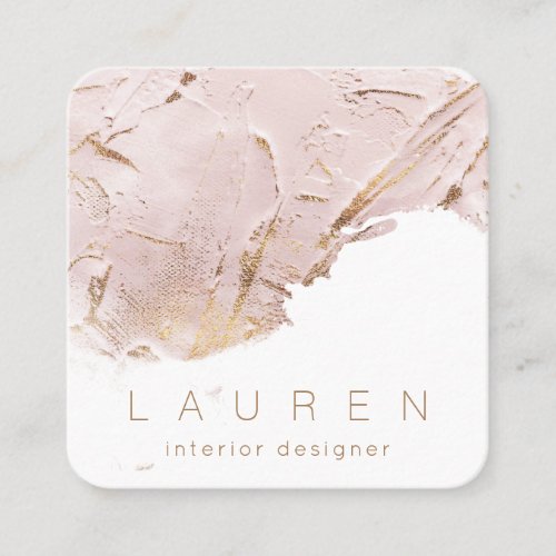 minimalist script textured rose gold Business Card