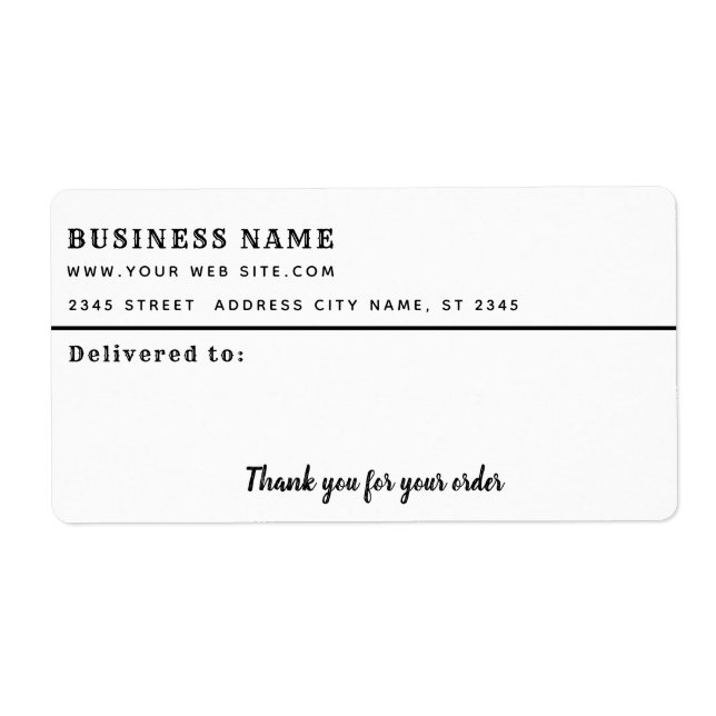 Minimalist script thank you business mailing label (Front)