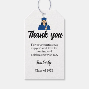 Minimalist script thank you Graduation party Gift Tags