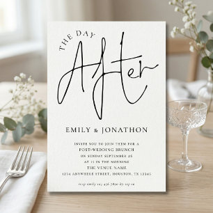 Minimalist Script  The Day After Wedding Brunch  Invitation
