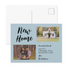 Minimalist Script Two Photo New Home Moving Blue
