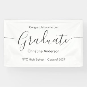 Minimalist Script Type Graduation Party Banner
