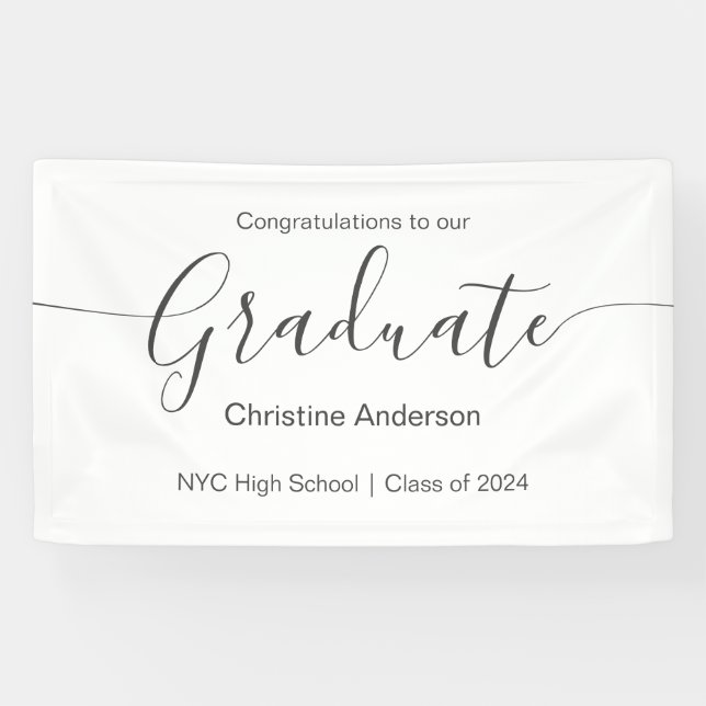 Minimalist Script Type Graduation Party Banner (Horizontal)