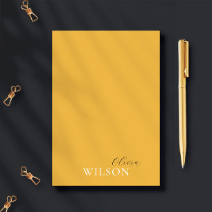 Minimalist Script Typography Mustard Yellow Post-it Notes