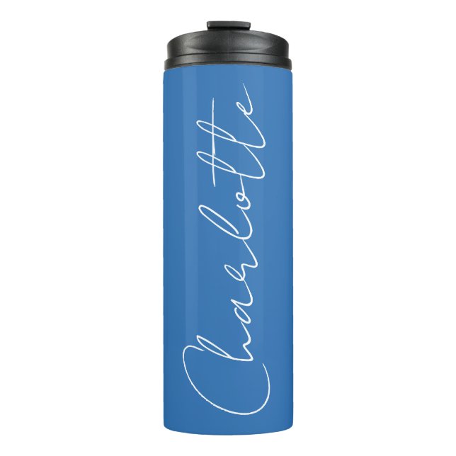 Minimalist Script Typography Name Personalized Thermal Tumbler (Front)