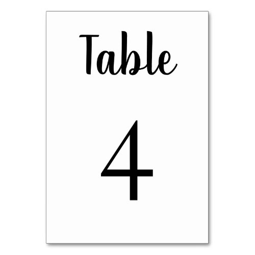 Minimalist Script Typography Wedding Table Card