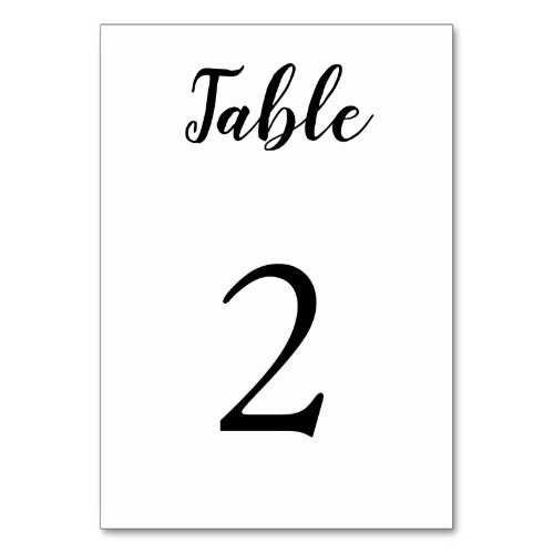 Minimalist Script Typography Wedding Table Card