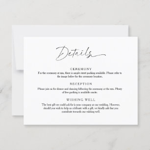 Minimalist Script Wedding Detail Enclosure Card