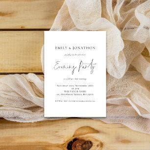 Minimalist Script Wedding Evening Party Invitation