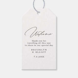 Minimalist Script Wedding Hotel Welcome Gift Tags