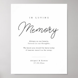 Minimalist Script Wedding Memorial Sign