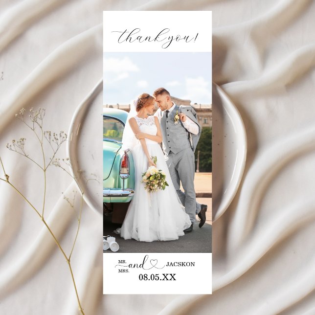 Minimalist Script Wedding Photo  Bookmarks (Minimalist Script Wedding Photo Bookmarks)
