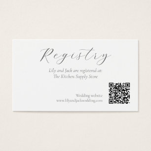 Minimalist Script Wedding Registry Profile Card